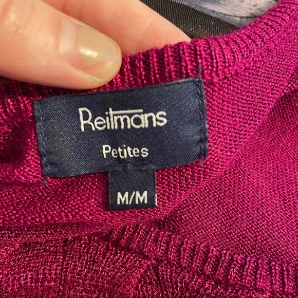 🛍️3/$30 Reitmans sparkly pleated  knit top in size medium - Picture 8 of 11